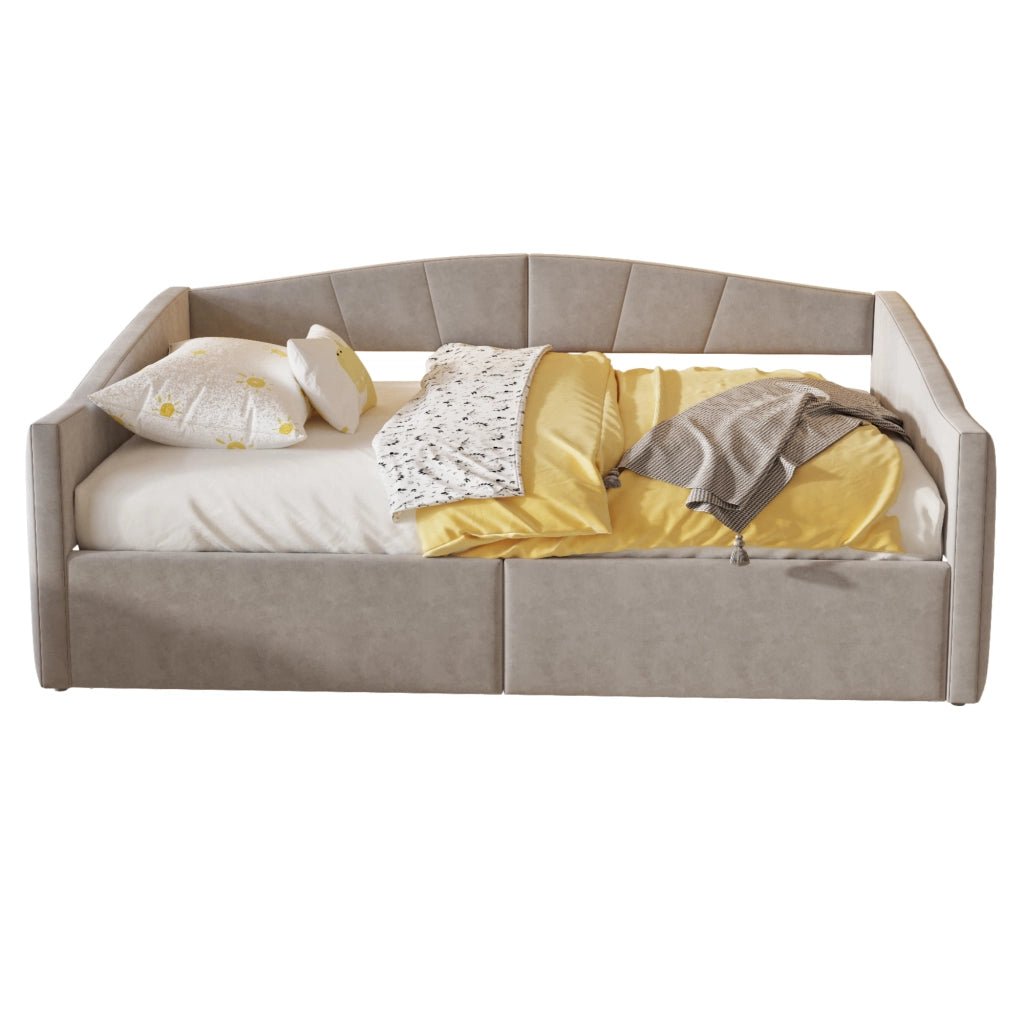 Letto contenitore matrimoniale 140×200 cm con rete sollevabile e contenitore idraulico; senza materasso; grigio chiaro