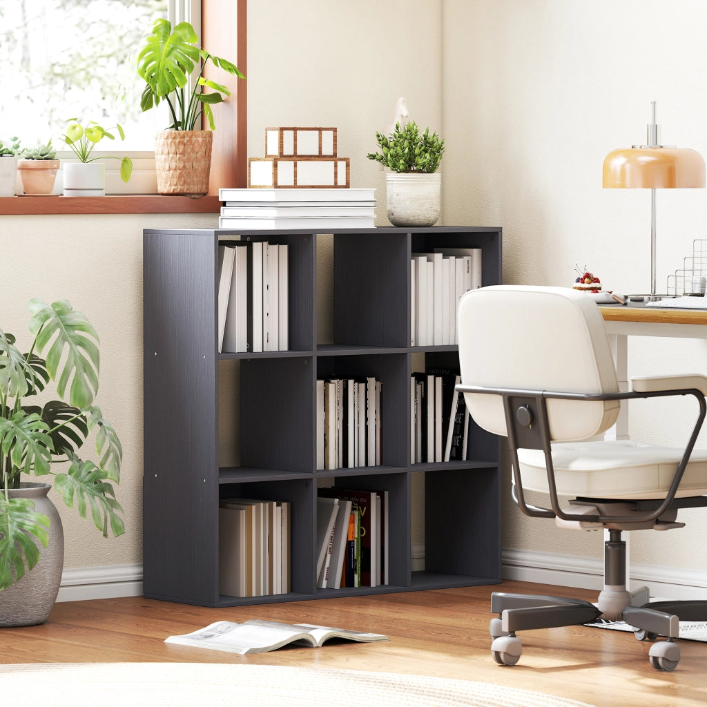 Libreria 9 Scomparti Grigio ¨C Zephmum ¨C 91x29.5x91