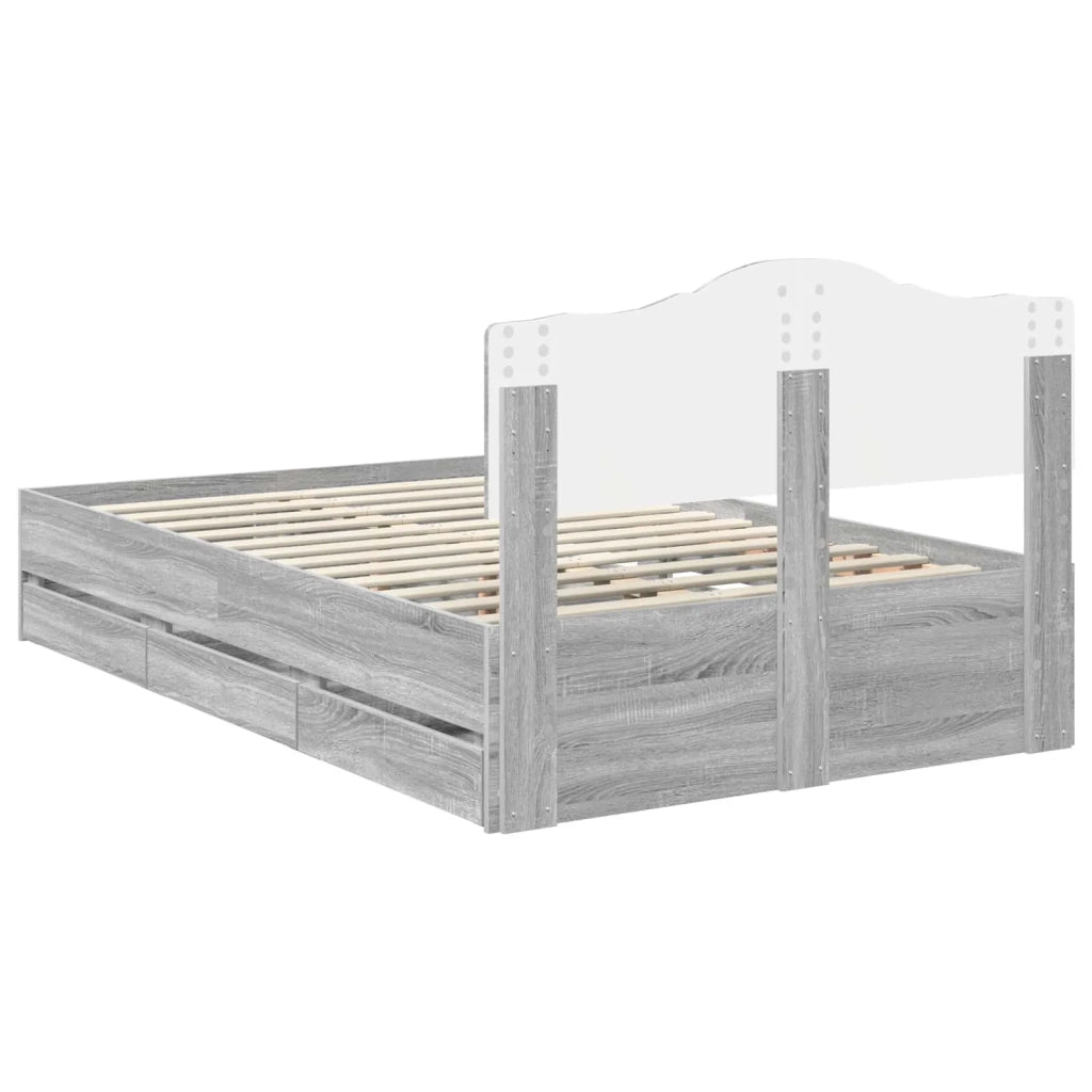 Struttura del letto con cassetto Grigio Sonoma 120 x 190 cm 3413031