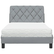 vidaXL Letto con Materasso Grigio Chiaro 100x200 cm in Tessuto