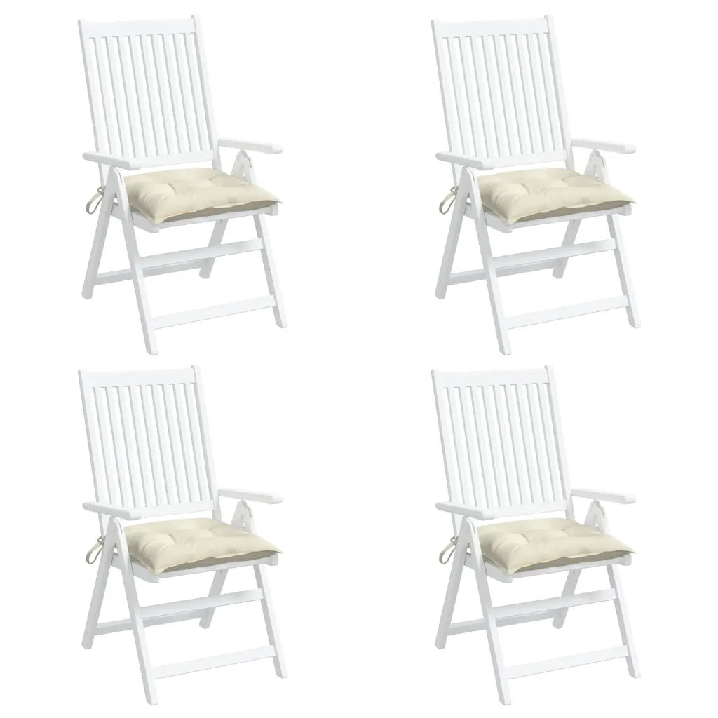 Cuscini per Sedia 4pz Bianco Crema 40x40x7 cm in Tessuto Oxford