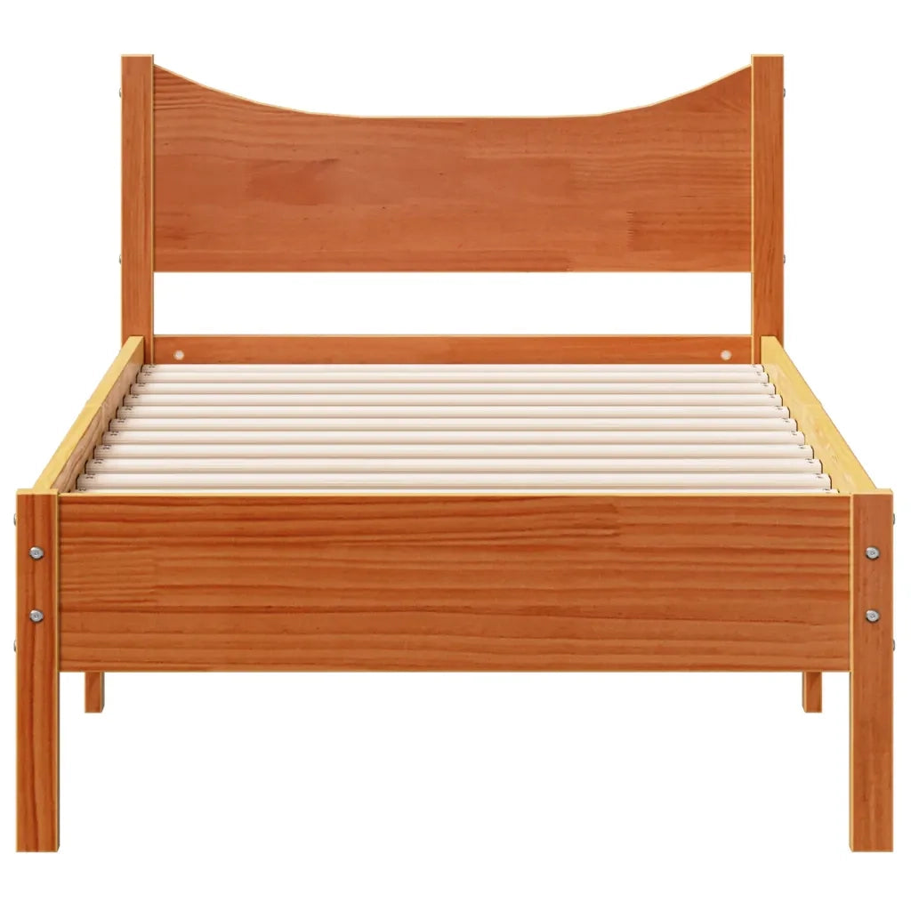 Letto senza Materasso Marrone Cera 90x190 cm in Legno di Pino 844756