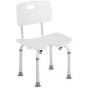 Sedia Doccia Regolabile in Altezza ¨C Zephmum ¨C Bianco Argento Alluminio PE 48x42x71-83.5 cm