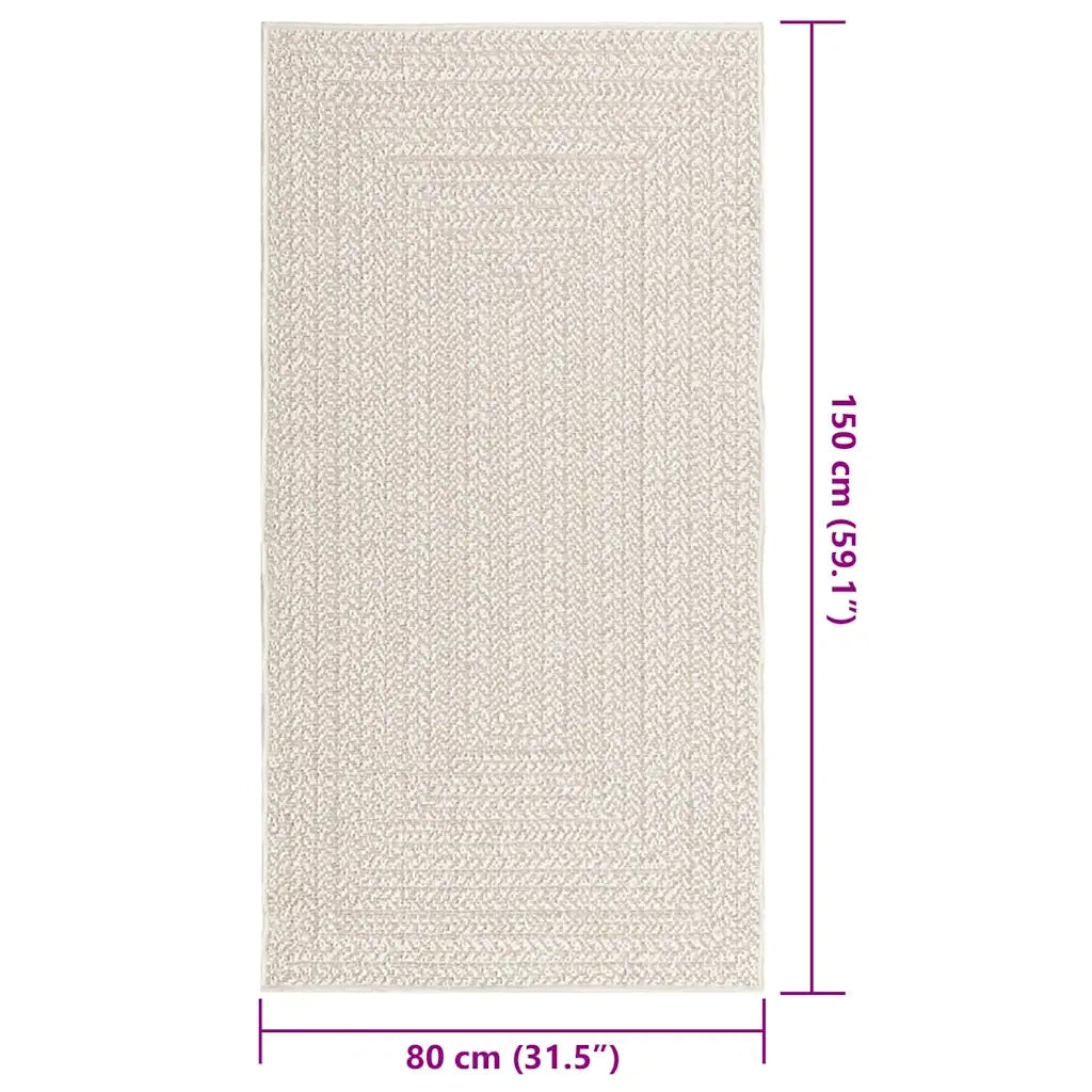 Tappeto ZIZUR Crema 80x150 cm Aspetto Iuta Interni ed Esterni 4010359