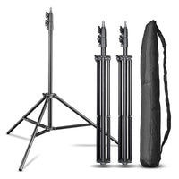 Set 3 stativi per luci FT-8051 max 5 kg e altezza fino a 260 cm, cavalletto fotografico per faretti LED flash ring light attrezzature foto e video, adattatore 3/8" e borsa