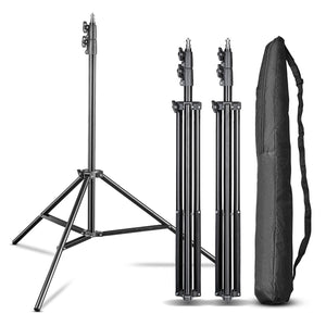 Set 3 stativi per luci FT-8051 max 5 kg e altezza fino a 260 cm, cavalletto fotografico per faretti LED flash ring light attrezzature foto e video, adattatore 3/8" e borsa