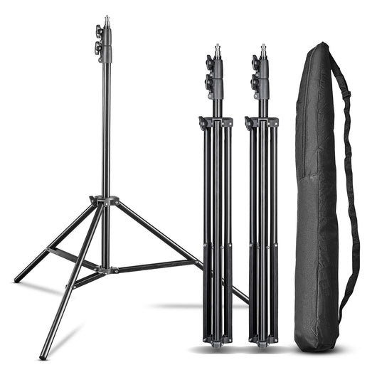 Set 3 stativi per luci FT-8051 max 5 kg e altezza fino a 260 cm, cavalletto fotografico per faretti LED flash ring light attrezzature foto e video, adattatore 3/8" e borsa