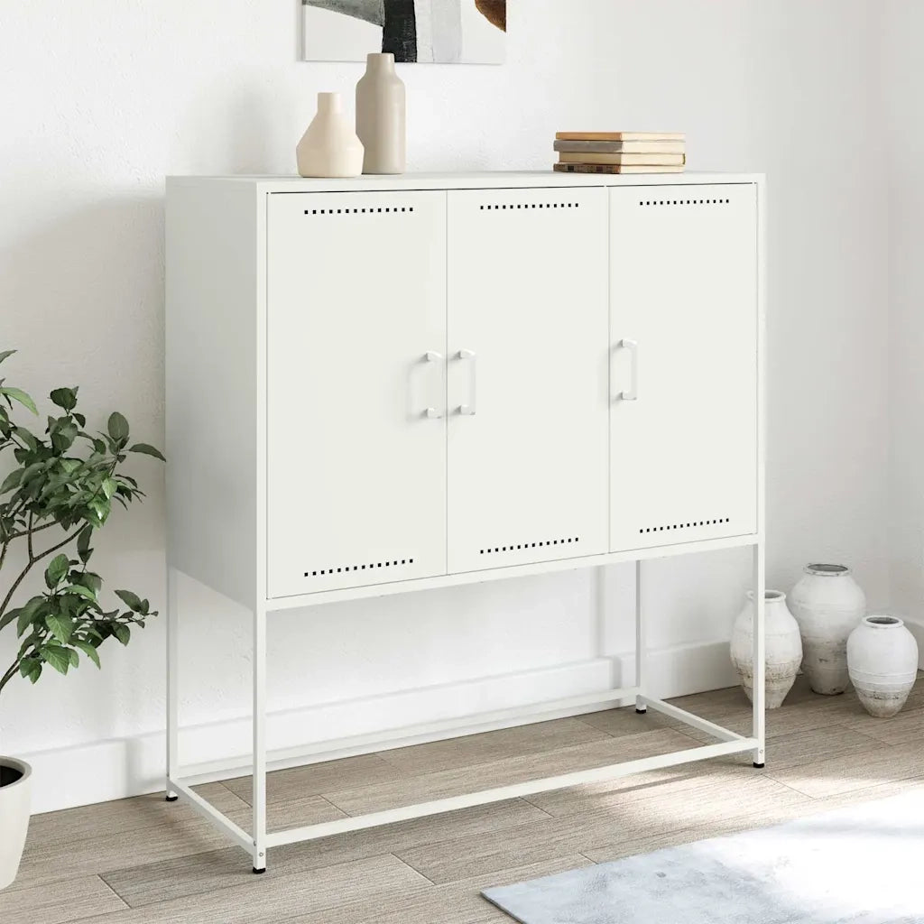 Credenza Bianca 100,5x39x107 cm in Acciaio 846541
