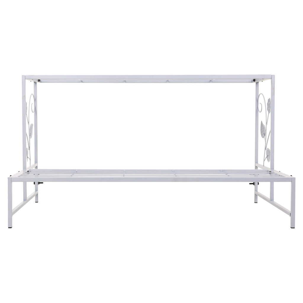 Supporto portavaso in metallo bianco 80x44x44h