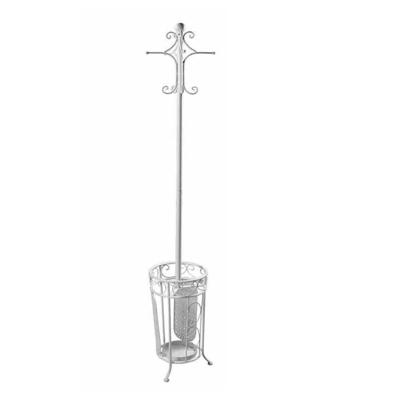 APPENDIABITI IN METALLO CON PORTAOMBRELLI 26 X 178 CM COLORE BIANCO