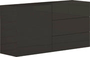 Credenza 1 Anta + 3 Cassetti 110x40x60,5 cm Metis Antracite Lucido