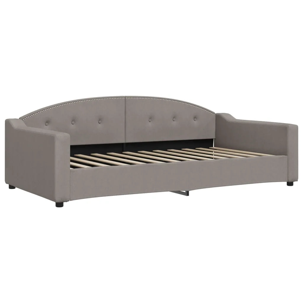 Divano Letto Estraibile con Materassi Tortora 100x200cm Tessuto 3197556