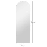 Specchio da Parete ad Arco con Illuminazione LED Regolabile e Controllo Touch, in Vetro Temperato, 40x3x120 cm