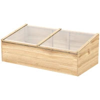 Serra da Giardino e Fioriera per Balcone in Legno di Abete Naturale, 100x50x35cm