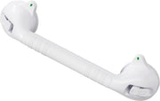 Maniglia di sicurezza 42 cm con funzione di arresto luminoso - presa sicura in doccia, vasca da bagno e toilette - maniglia stabile con morsetti - plastica - maniglia bianca con morsetto