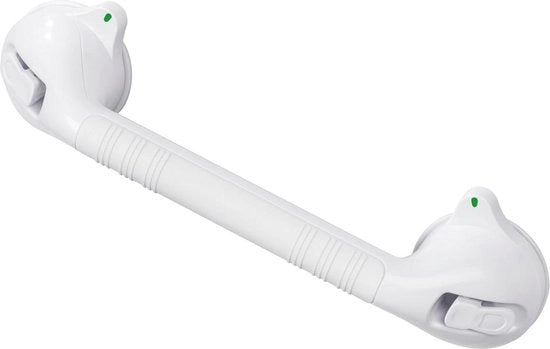 Maniglia di sicurezza 42 cm con funzione di arresto luminoso - presa sicura in doccia, vasca da bagno e toilette - maniglia stabile con morsetti - plastica - maniglia bianca con morsetto