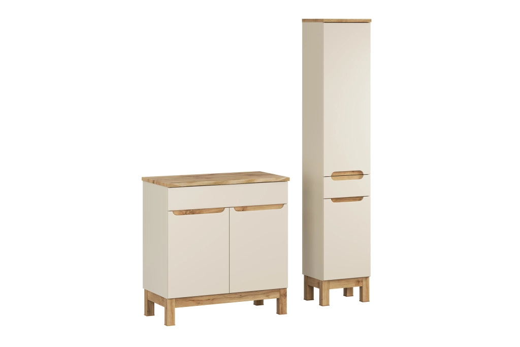 Set mobili bagno 80 cm con piano e Szafką wysoką Bali Cashmere 80 x 1401 x 46 cm