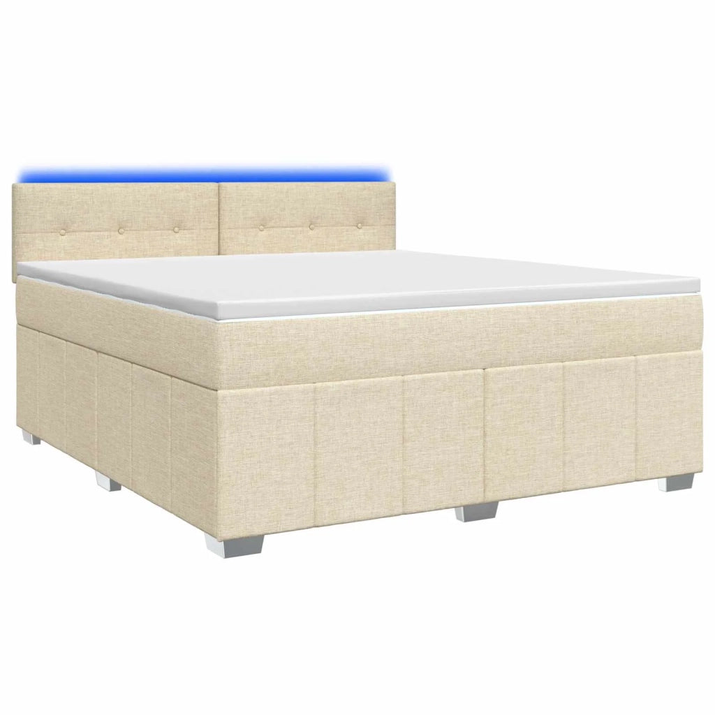Letto box spring con materasso Crema 160 x 200 cm Tessuto 3452717