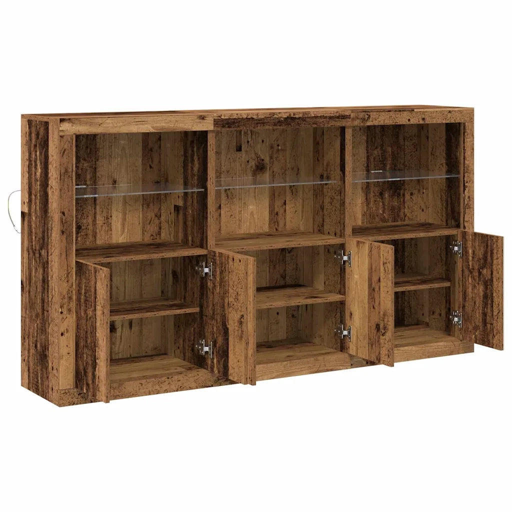 Madia LED Legno vecchio 162 x 37 x 100 cm Legno multistrato 3333124