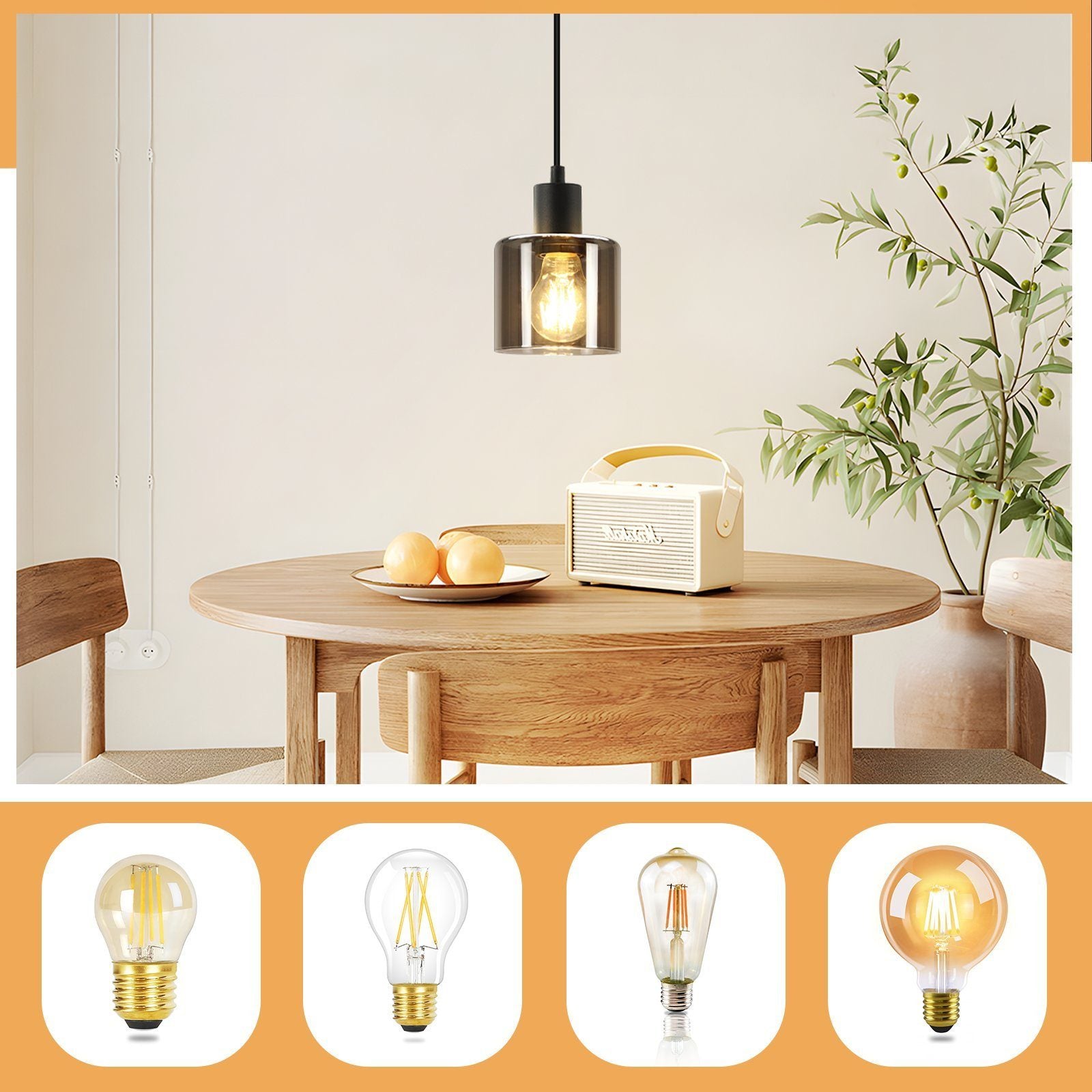 Lampada a sospensione ZMH ferro nero diametro 11 cm E27 max 40W stile industriale retr¨°