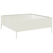 Fioriera rialzata per piante fiori patio giardino 100 x 100 x 25 cm acciaio bianco 02_0039265