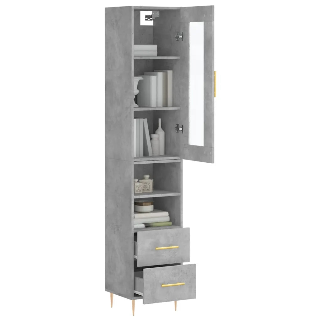 Credenza Grigio Cemento 34,5x34x180 cm in Legno Multistrato 3199293