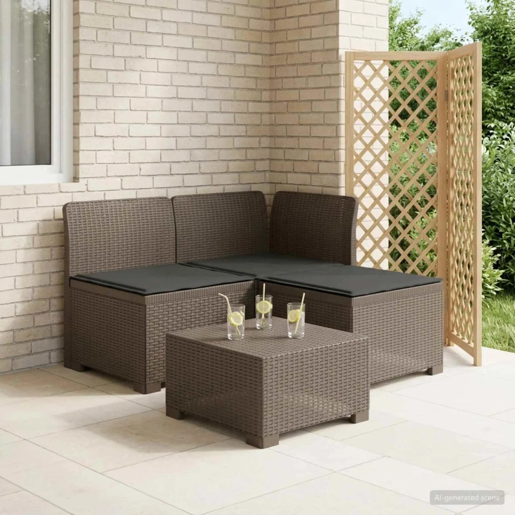 Divano da giardino 3 posti con cuscini in look rattan PP 8011901