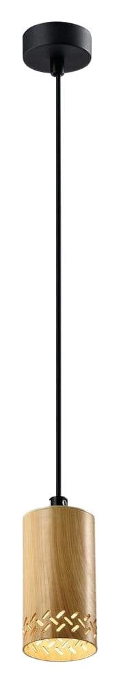 Lampada a sospensione Candellux Tubo nero/legno metallo GU10