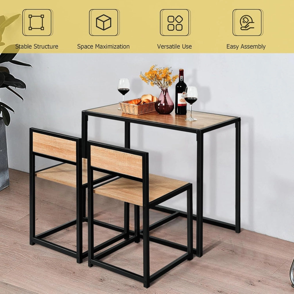 Set di Tavolo da Bar da 3 Pezzi, Set 3 Pezzi con 2 Sedie e Tavolo, Piccolo Tavolo da Cucina per 2 Persone, Tavolo da Bistrò, 3 Colori