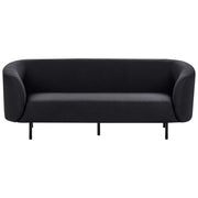 Divano 3 posti in poliestere nero con gambe nere stile glamour retrò soggiorno