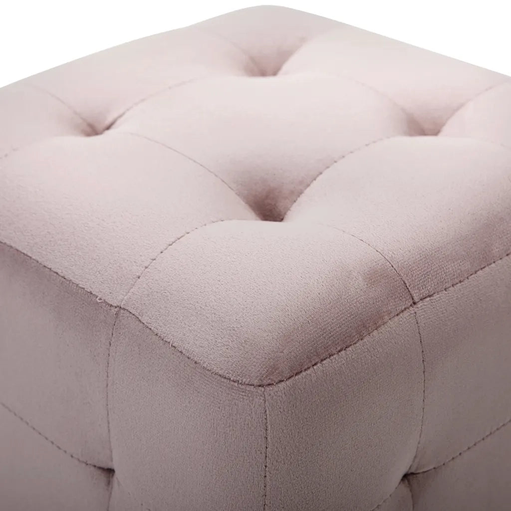 Comodini 2 pz Rosa 30x30x30 cm in Tessuto Vellutato cod mxl 30135