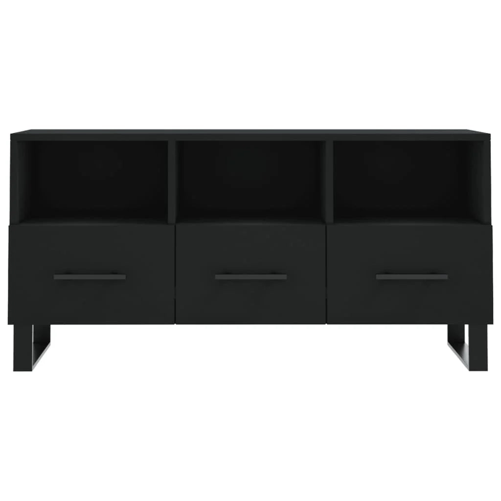 Mobile TV multimediale scaffale TV credenza mobile TV sala da pranzo soggiorno camera da letto 102 x 36 x 50 cm legno ingegnerizzato nero 02_0025602
