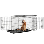 Gabbia per Animali Domestici Pieghevole ¨C zephmum ¨C Acciaio 121x77x82 cm