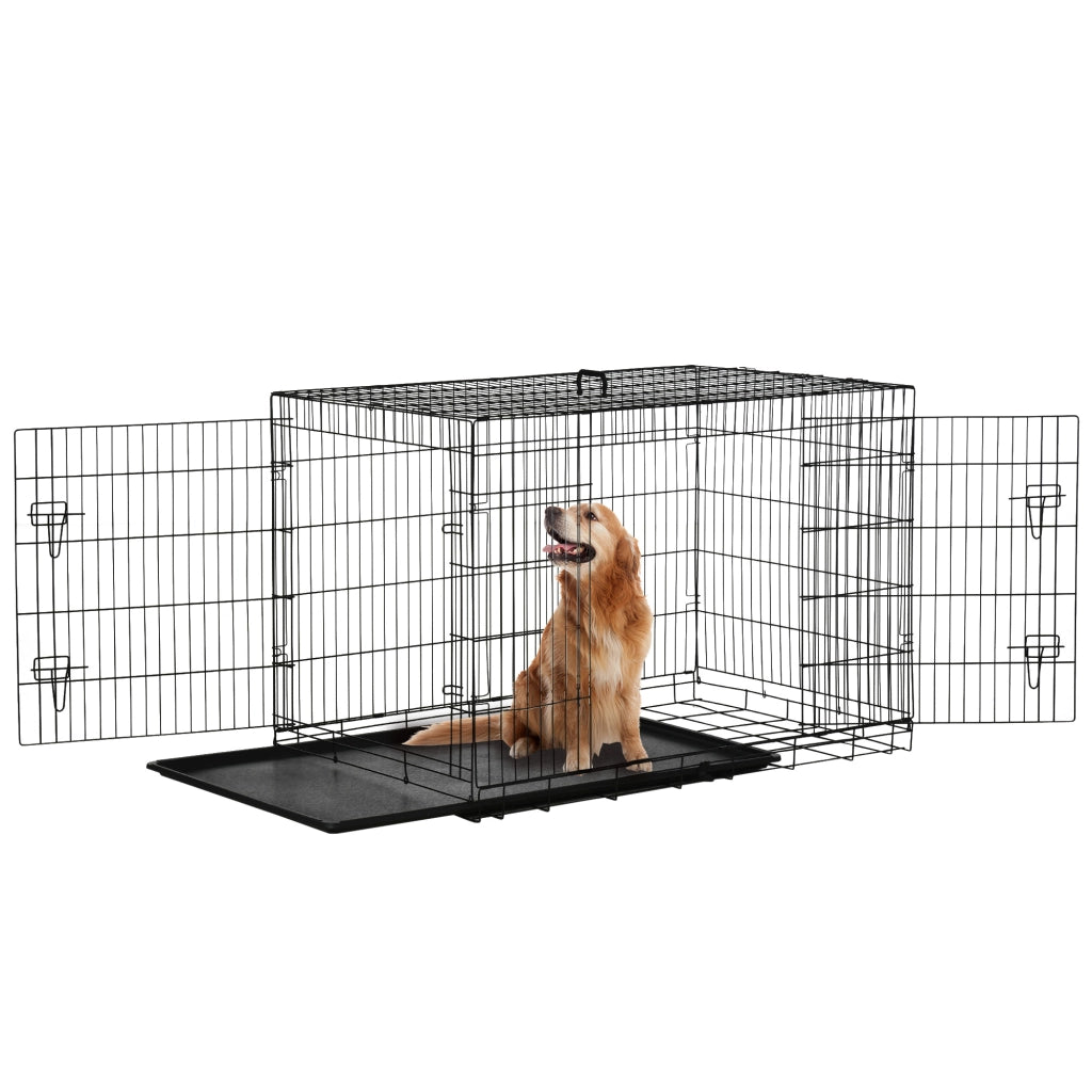 Gabbia per Animali Domestici Pieghevole ¨C zephmum ¨C Acciaio 121x77x82 cm
