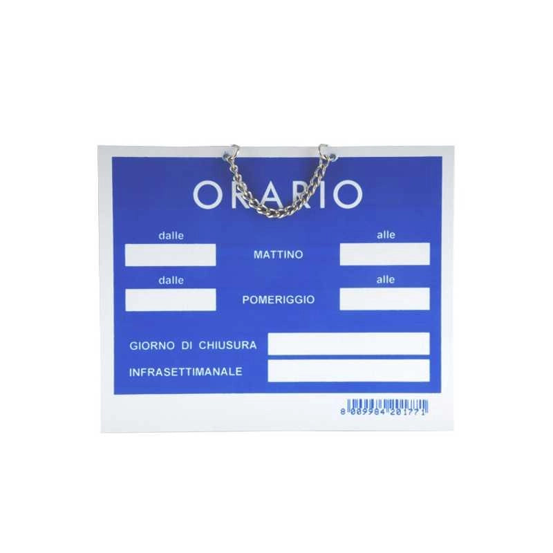 Cartello Orario Apertura Tempopol Blu cm 15X11
