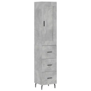 Credenza | Madia | Buffet da pranzo | Armadio da pranzo Grigio Cemento 34,5x34x180 cm in Legno Multistrato
