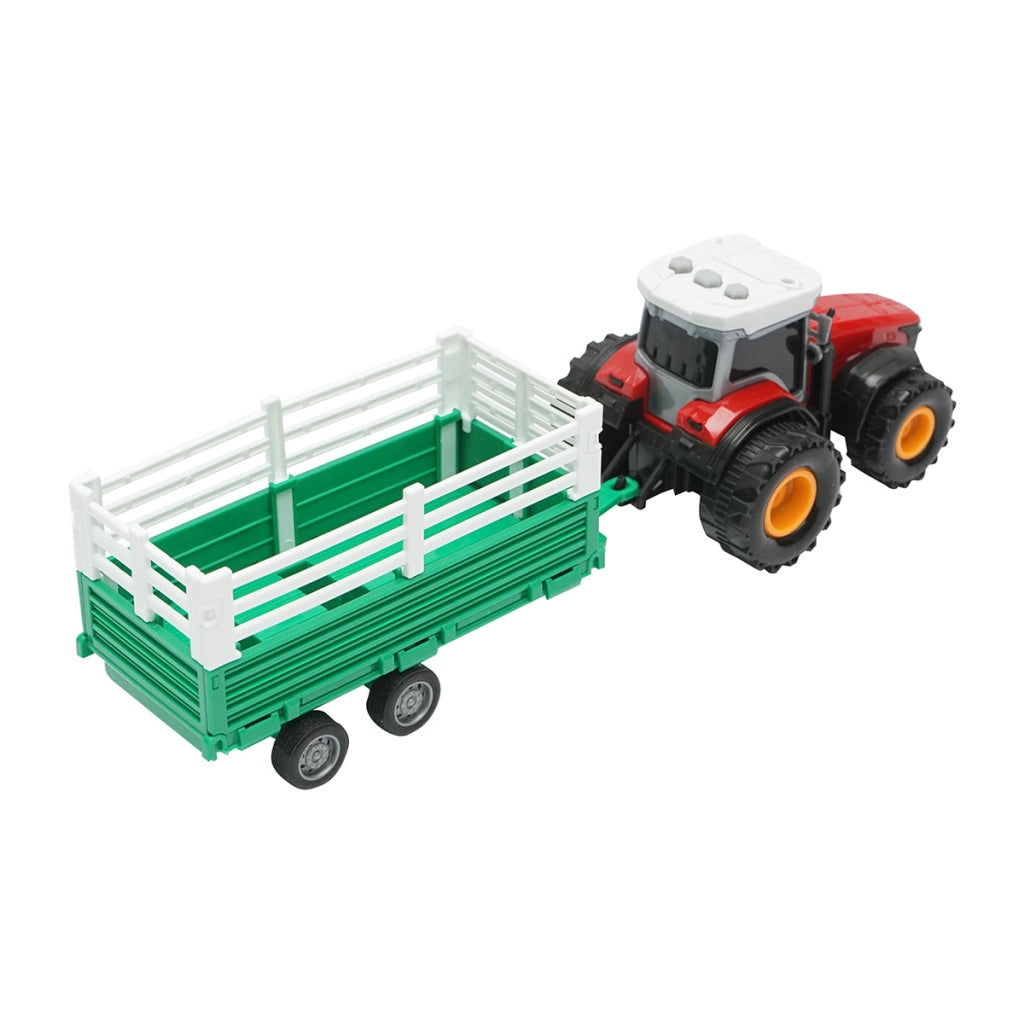 Trattore rosso con rimorchio, 304x85x83mm giocattolo per bambini +3 anni