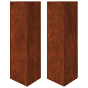2 pz Fioriere | Cassetta per fiori | Vaso da Giardino Triangolari 30x26x75cm Acciaio Corten