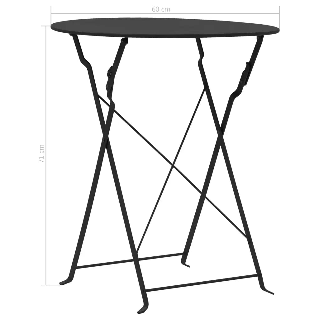 Set da Bistrot 3 pz in Acciaio Nero