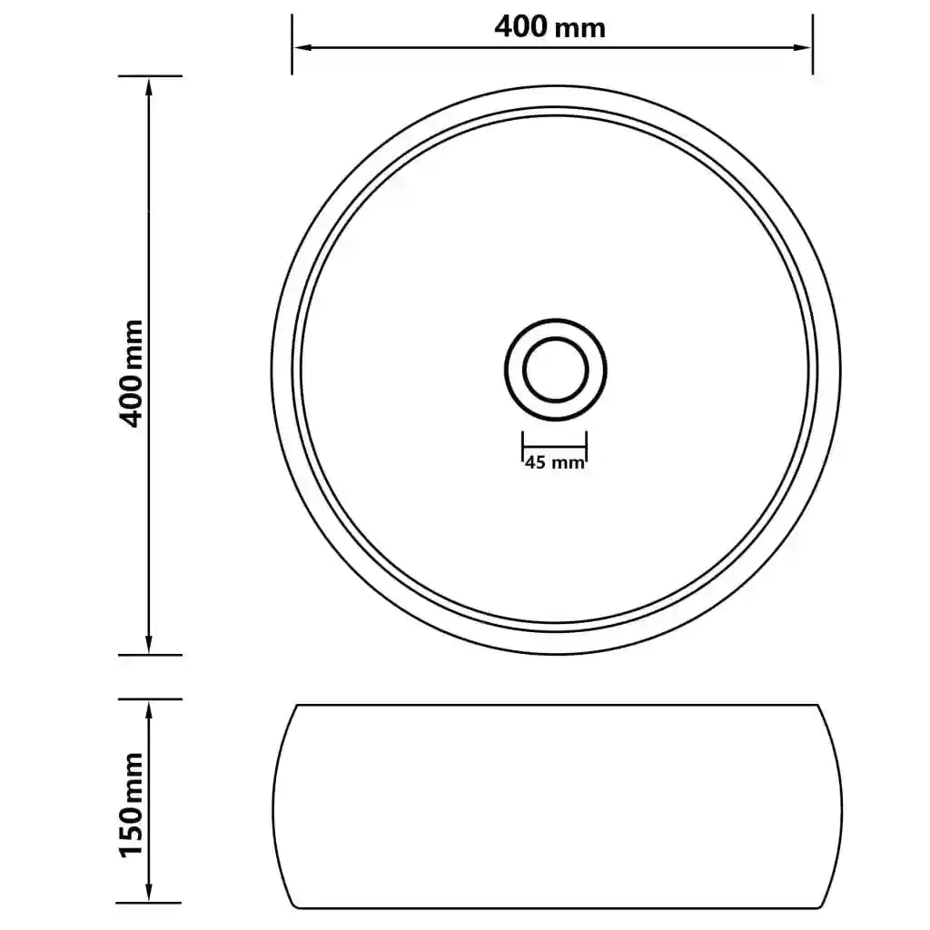 Lavandino Lusso Rotondo Blu Scuro Opaco 40x15 cm in Ceramica cod mxl 41190