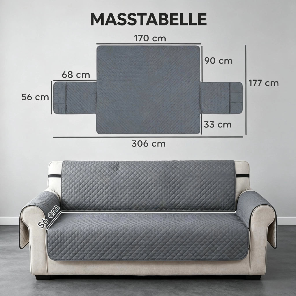 Telo coprimobili per 3 posti, impermeabile, antiscivolo, con tasche portaoggetti (solo telo coprimobili)