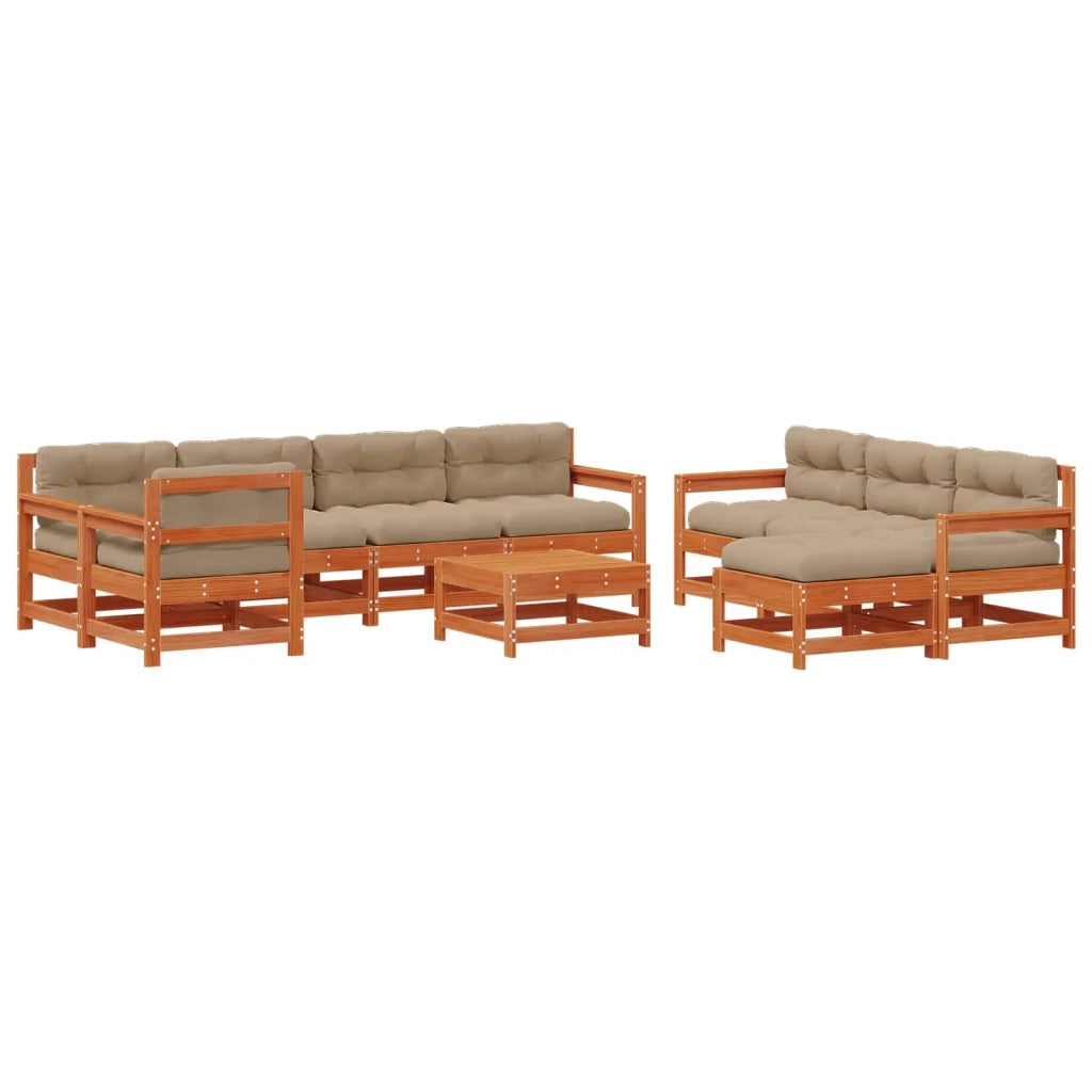 Set Lounge da Giardino 10 pcs Marrone Cerato