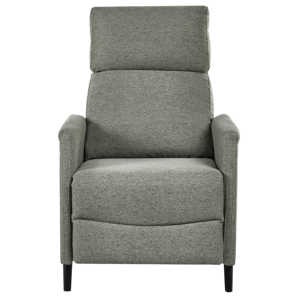 Poltrona Reclinabile Retrò con Schienale Regolabile in Tessuto verde chiaro stile Design Retrò