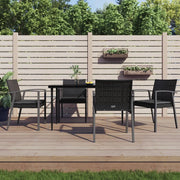 Set Pranzo da Giardino 5pz con Cuscini in Polyrattan e Acciaio 3186975