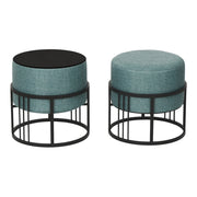 Set di 2 pouf impilabili design moderno e senza tempo multifunzionali rotondi verdi 03_0009696