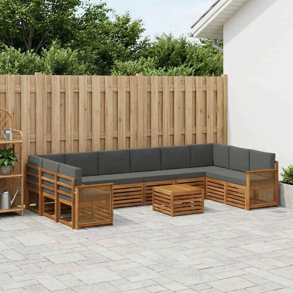 Set di divani da esterno 8 pz Naturale e Antracite 3384928