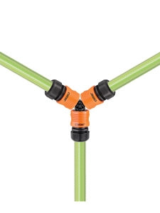 DEVIATORE A 3 VIE DA GIARDINO PER TUBI CON RACCORDI QUICK-CLICK CLABER