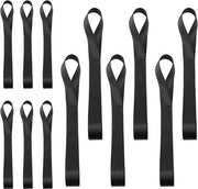 12 lacci in nylon da 465 x 6 cm e 295 x 6 cm - resistenza fino a 100 kg - per bicicletta, moto, trasporto, campeggio, arrampicata, sospensione (nero)