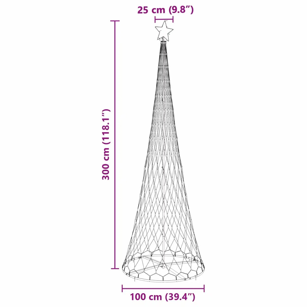 Albero di Natale LED con 355 LED Blu 302,5 cm Metallo 42018789