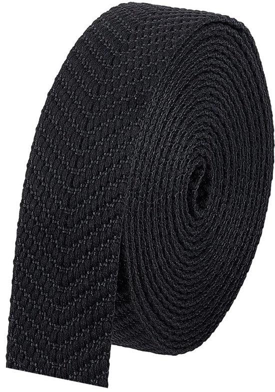 Tessuto in Rete Jacquard 5m - 38mm Larghezza - Nero - Disegno a V - Sostituzione delle Cinture - Ideale per Artigianato - Nastro